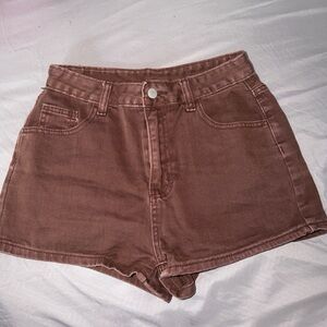 SHEIN Women's High-Waisted Tan Shorts